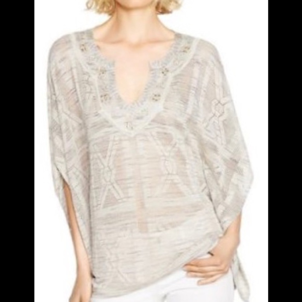 WHBM Embellished Poncho Pullover